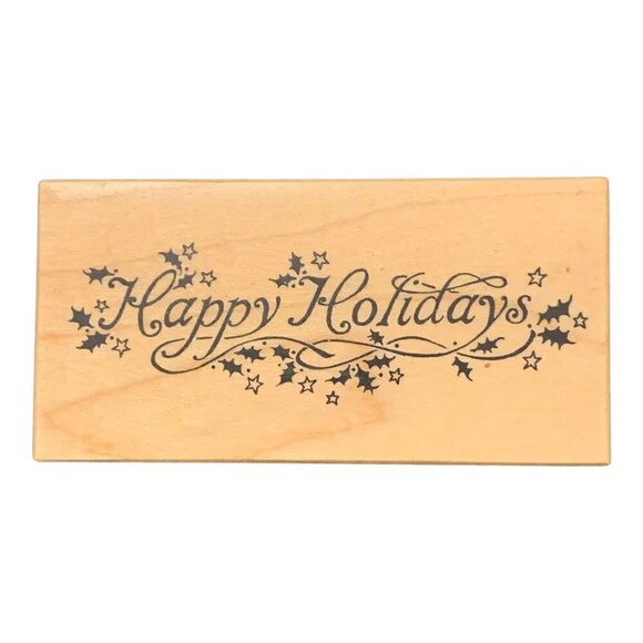 PSX Designs Happy Holidays E079 Mounted Rubber Stamp Christmas Cards Bakery Tags - Picture 6 of 6